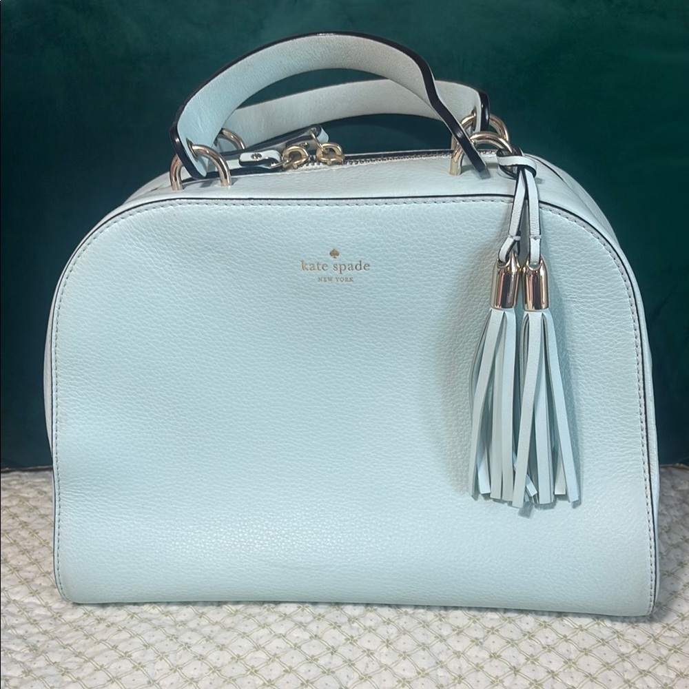 Kate Spade Blue Satchel with Tassel Detail